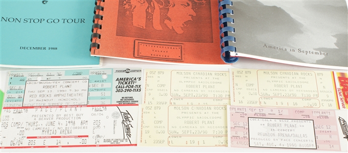 Robert Plant 1988-1998 Tour Itinerary (3) Lot With Concert Tickets & Setlist