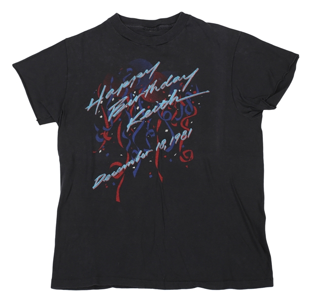 Ian McLagan 1981 Happy Birthday Keith Black T-Shirt