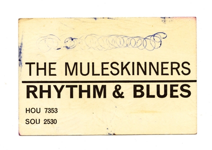 The Muleskinners 1963-1965 Business Card with Ian McLagan Hand-Drawn Thor Sketch