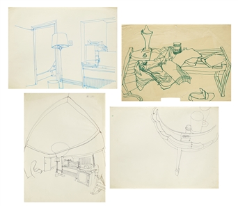 Ian McLagan 1960s Seven Pieces of Original Hand-Drawn Artwork