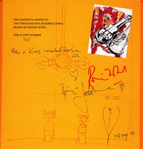 Ronnie Wood 1998 Ronnie Wood On Canvas Book Copy No. 760 Twice Signed To Ian McLagan