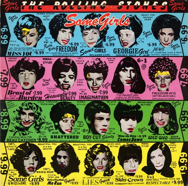 The Rolling Stones 1978 Some Girls U.K. Pressing LP with Die-cut Uncensored Celebrity Faces LP