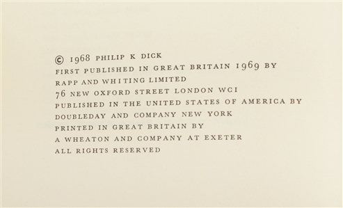 Philip K. Dick 1969 Do Androids Dream of Electric Sheep? First UK Pressing Owned by Ian McLagan