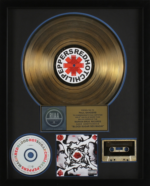 Red Hot Chili Peppers 1991 "Blood Sugar Sex Magic" Gold Record Award Presented to Paul Sanders