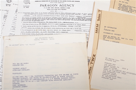 The Police 1979 Concert Contracts, Correspondence & Accounting Lot-Paragon Agency