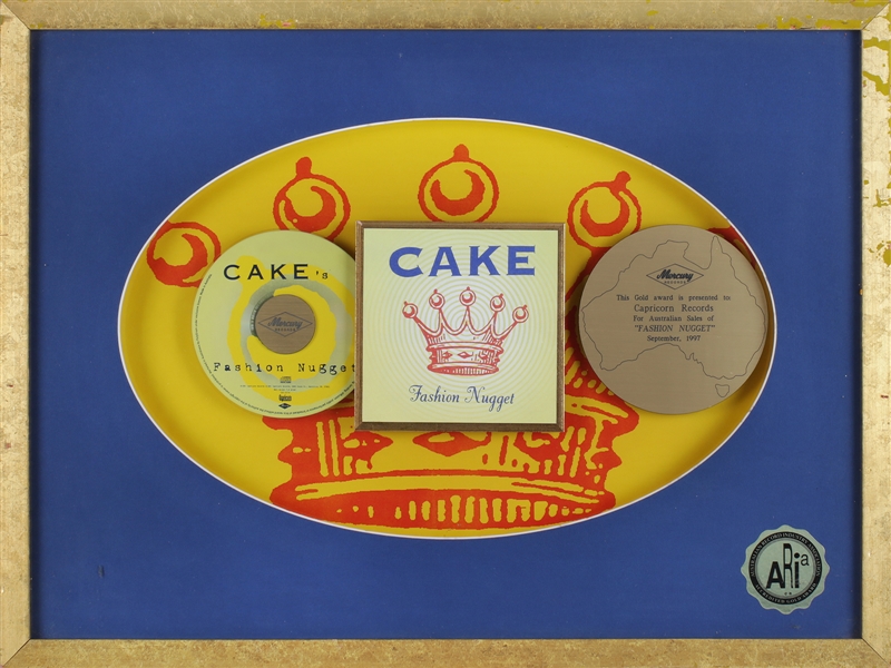 Cake 1996 Fashion Nugget Australia ARIA Gold Record Award Presented to Capricorn Records