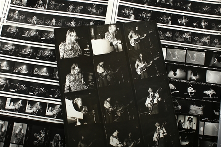 Allman Brothers Band 1972 Lot of 10 Black and White Contact Sheets