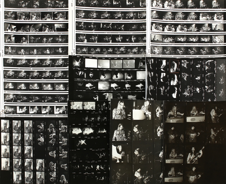 Allman Brothers Band 1972 Lot of 10 Black and White Contact Sheets