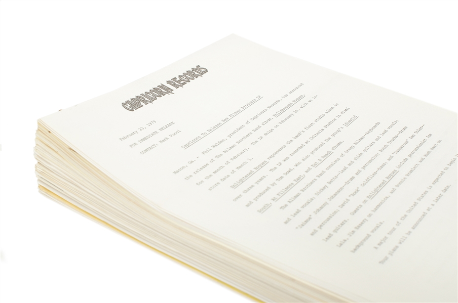 Allman Brothers Band 1973-1979 Capricorn Press Releases