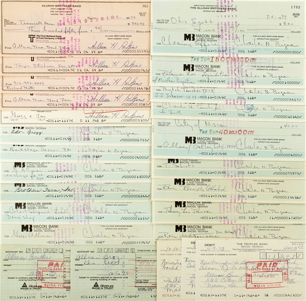Allman Brothers Band 1972-1977 Lot of 25 Bank Documents