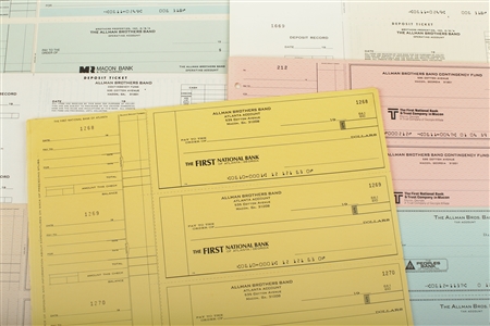 Allman Brothers Band 1970s Lot of Various Band Checks and Deposit Slips
