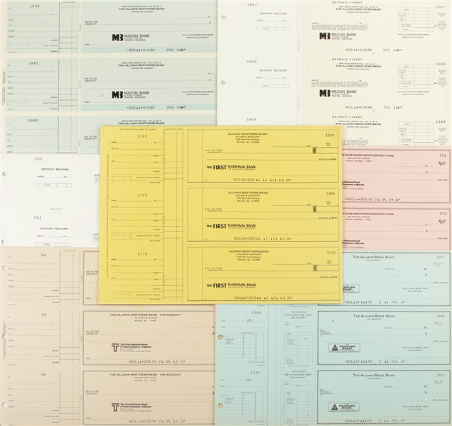 Allman Brothers Band 1970s Lot of Various Band Checks and Deposit Slips