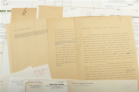 Duane Allman 1970-1974 Estate Of Duane Allman Paperwork