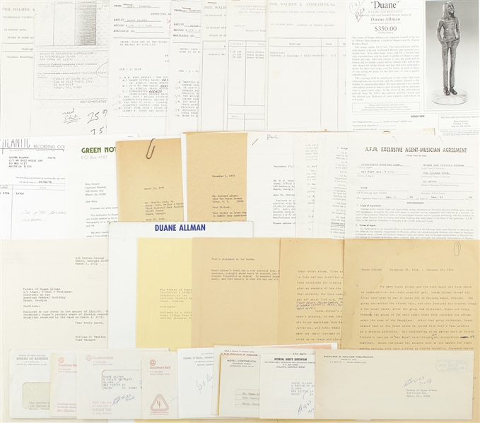 Duane Allman 1970-1974 Estate Of Duane Allman Paperwork