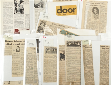 Duane Allman 1971-1991 Large Lot of Clippings