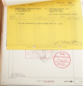 The Gregg Allman Band 1977 Recording and Financial Documents
