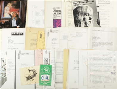The Gregg Allman Band 1974-1979 Large Lot of Touring and Business Correspondance