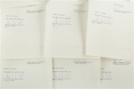 The Marshall Tucker Band 1972 Six Individual Band Member Signed Management Agreements w/ COA