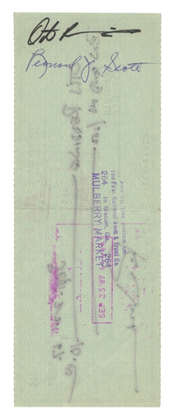 Otis Redding 1967 Otis Redding Endorsed Check w/ COA