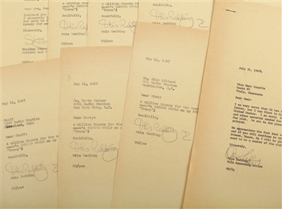 Otis Redding 1967 Lot of 8 Secretarial Carbon Signatures