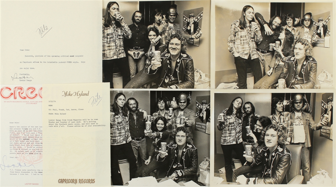 Lester Bangs 1974 Capricorn Records Creem Magazine Lot With Lester Bangs Signatures