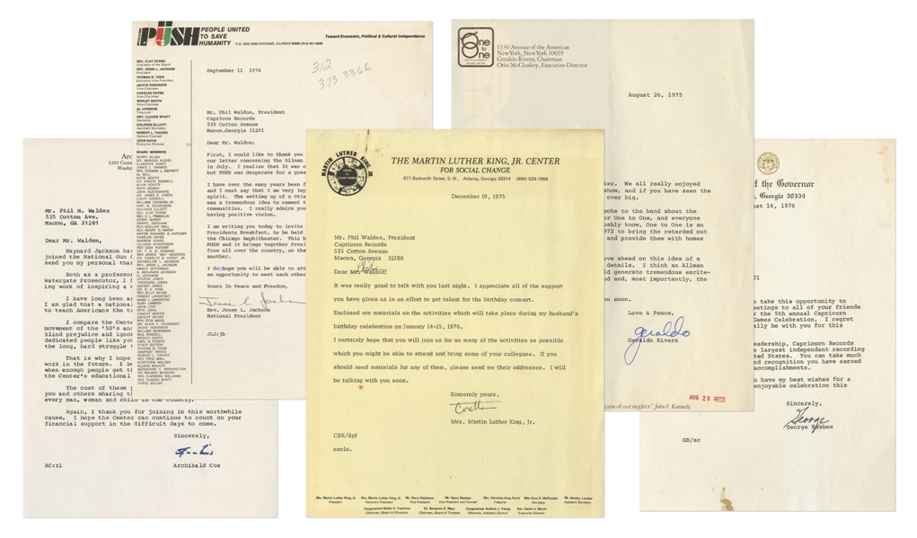Lot of 5 Celebrity Letters from 1974-1976