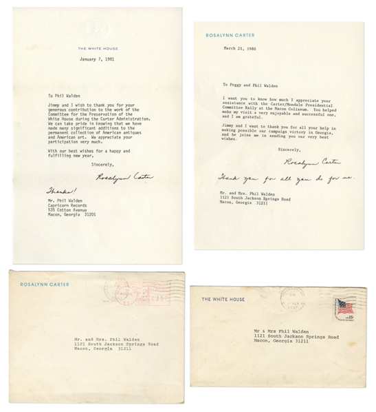 Rosalynn Carter 1980-1981 Lot of 2 Letters