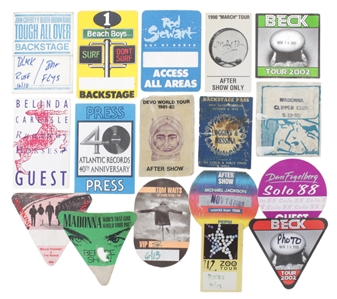 Pop & Alternative Pop Collection of 41 Passes & Ephemera