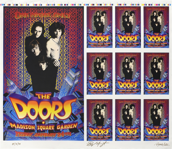 The Doors 1997 Randy Tuten Designed Commemorative Poster Autographed By Ray Manzarek
