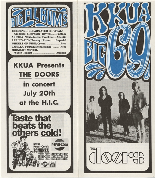 The Doors Original 1968 Hawaii Concert Flyer