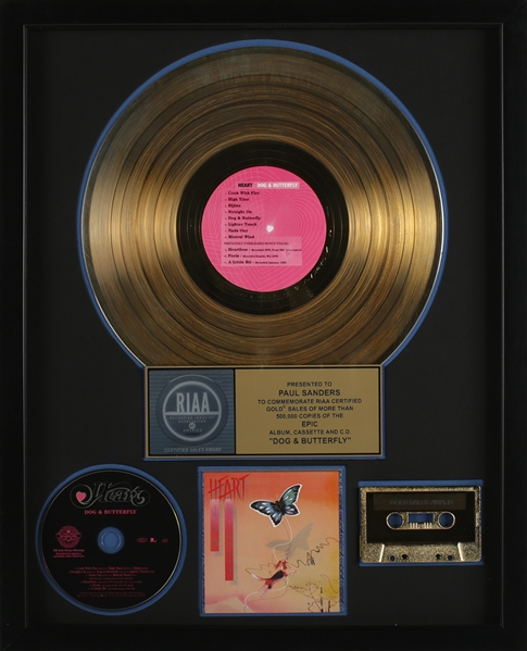 Heart 1978 "Dog & Butterfly" RIAA Gold Record Award Presented to Paul Sanders