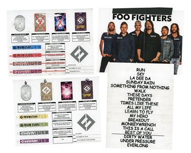 Foo Fighters 2015 – 2018 Calgary Edmonton Local Crew Shirts, Set List & Pass Array Lot