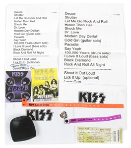 KISS 2000-2019 Calgary Local Crew Shirts, Pass & Ephemera Lot
