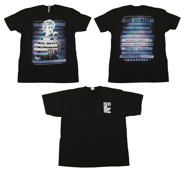 Rod Stewart 2014 – 2018 Calgary Local Crew & Concert Shirts, Set List & Pass Array Lot