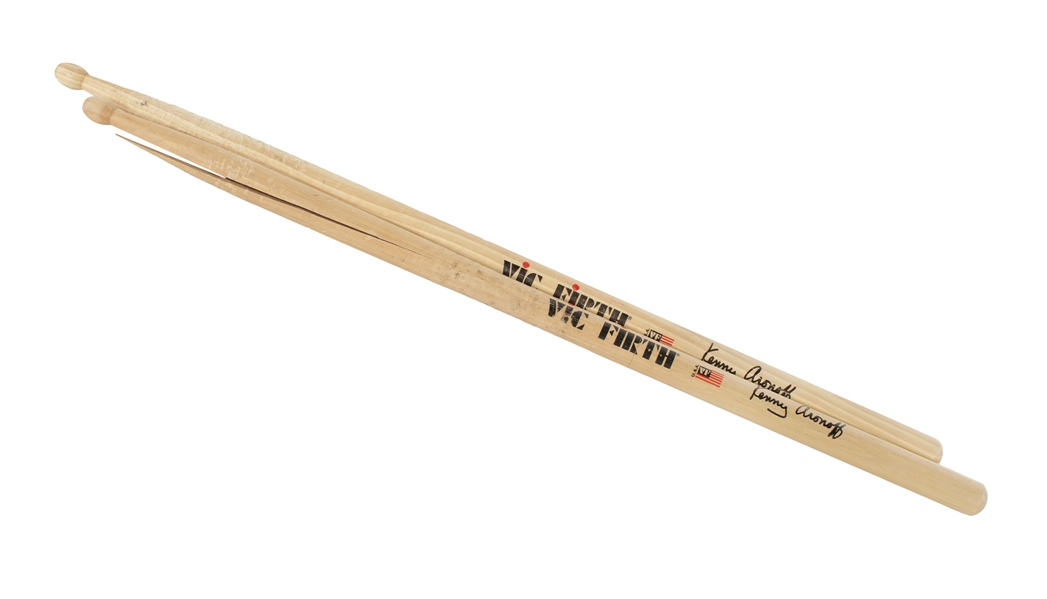 Creedence Clearwater Revival John Fogerty 2016 Calgary Kenny Aranoff Stage Used Set of Signature Drumsticks