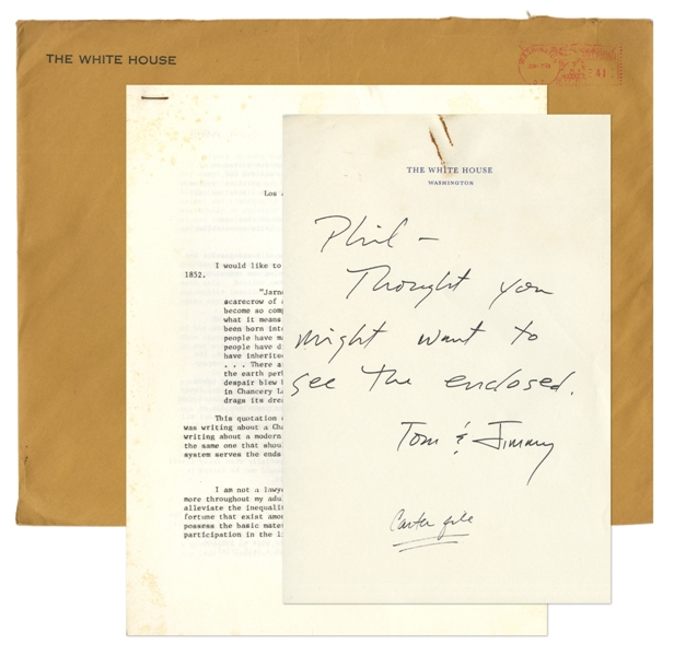 Phil Walden 1978 White House Correspondance From Tom Donilon