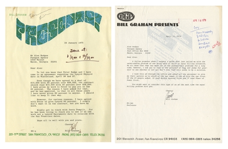 Bill Graham 1975-1979 Business Correspondence With Signed Letter