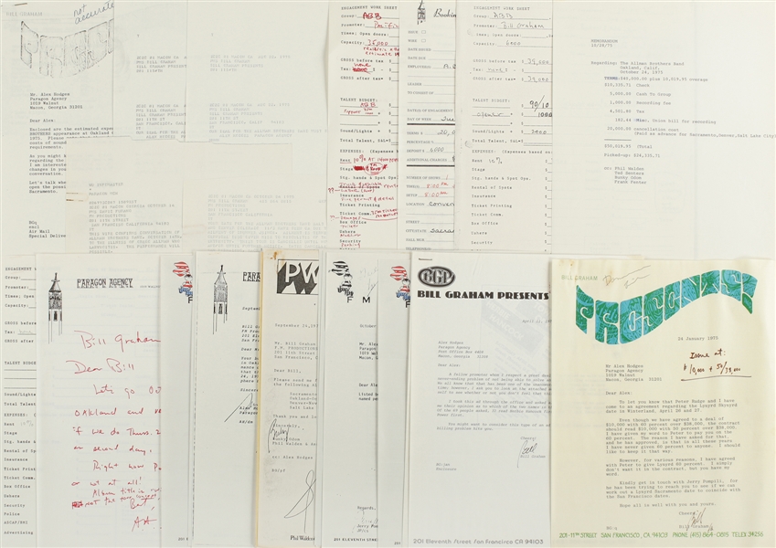 Bill Graham 1975-1979 Business Correspondence With Signed Letter