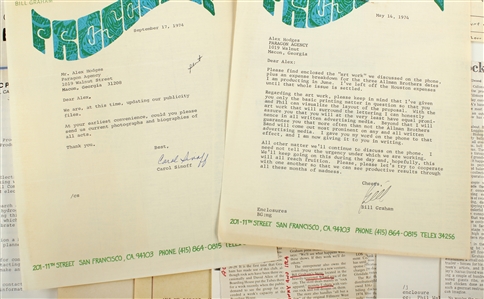 Bill Graham 1974-1978 Signed Letter & Business Correspondence Lot