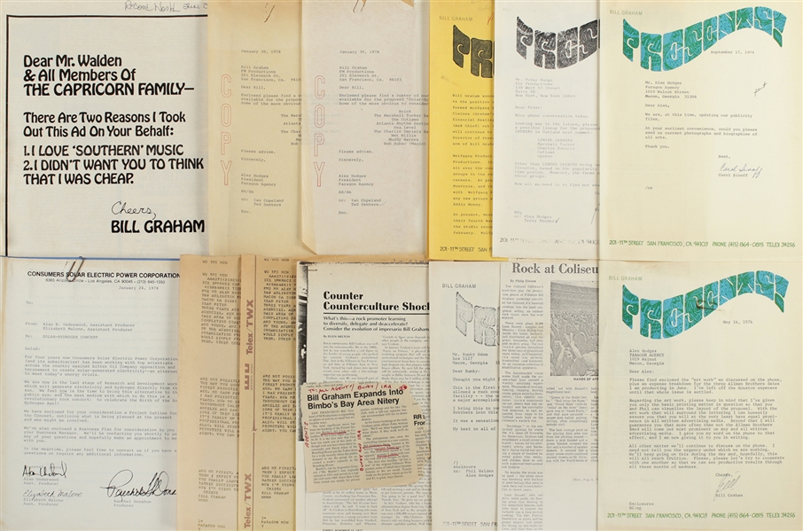 Bill Graham 1974-1978 Signed Letter & Business Correspondence Lot