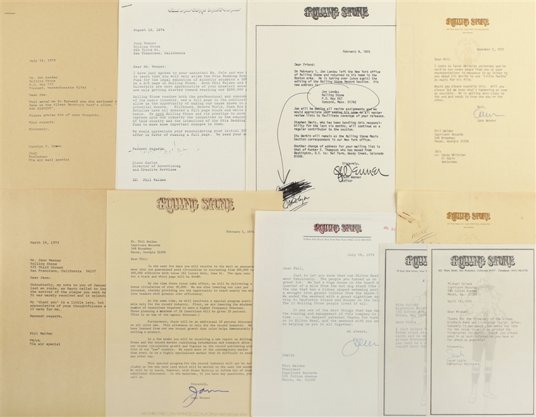 Rolling Stone 1972-1976 Business Correspondence With Jann Wenner Signature