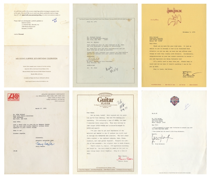 Lot of 6 Music Industry Letters 1970-1978