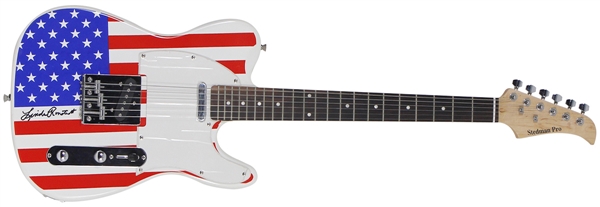 Linda Ronstadt Signed American Flag Guitar w COA