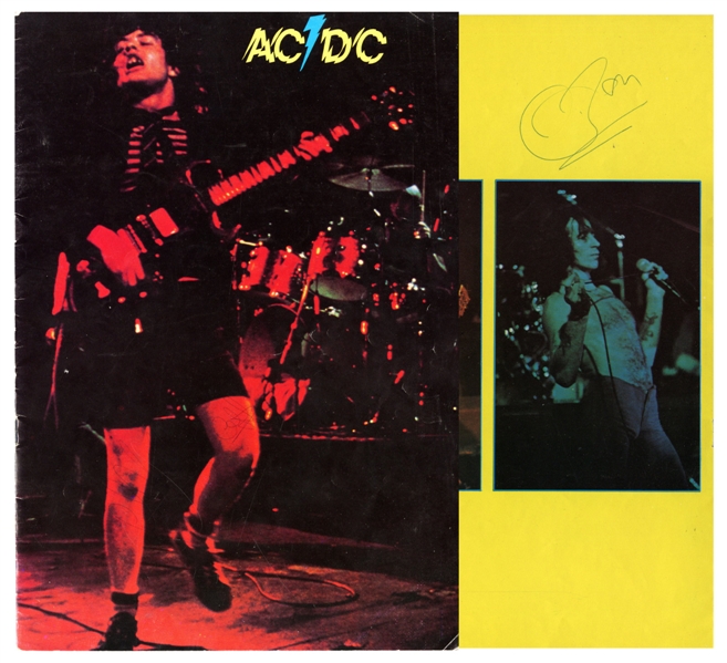 AC/DC 1978 U.K. 3x Autographed Powerage Concert Program & Great Yarmouth Vauxhall Ticket w COA