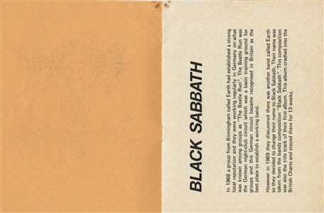 Black Sabbath 1977 Technical Ecstasy British Concert Program