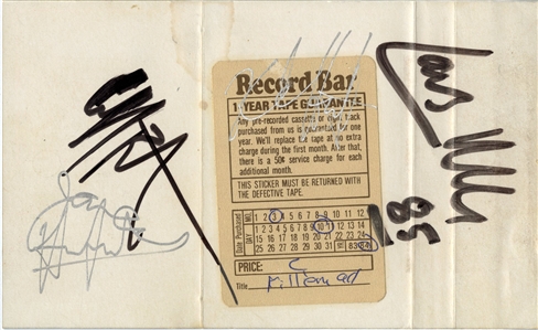Metallica Kill 'Em All 1983 Fully Band Autographed Cassette J-Card w COA
