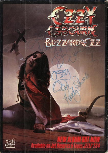 Ozzy Osbourne 1980 Fully Band Autographed British Blizzard of Ozz Tour Programme
