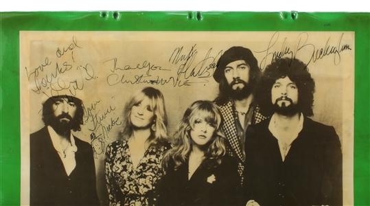 Fleetwood Mac 1977 Fully Band Autographed Michael Ochs Group Photo w/COA