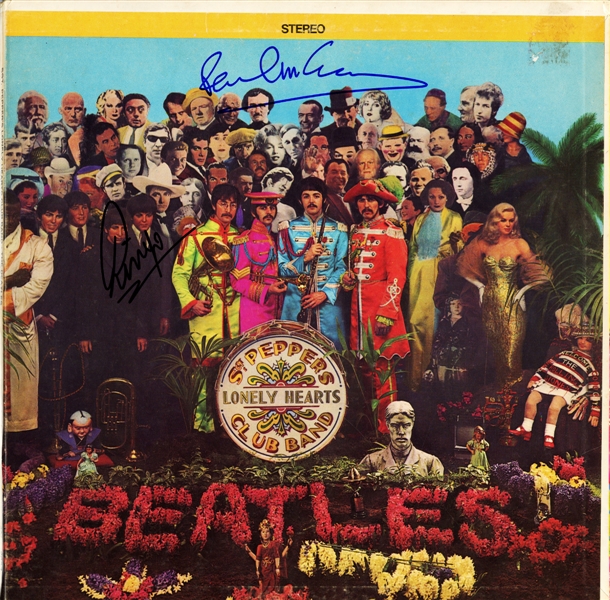 The Beatles 1967 Sgt. Peppers Lonely Hearts Club Band LP *SLEEVE ONLY* Autographed by Paul & Ringo w COA