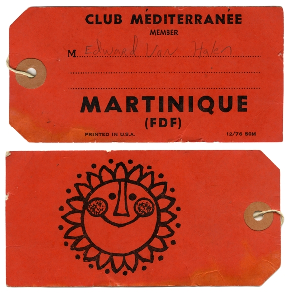 Van Halen 1970s - 1980s Edward Van Halen Handwritten Name On Luggage Tag